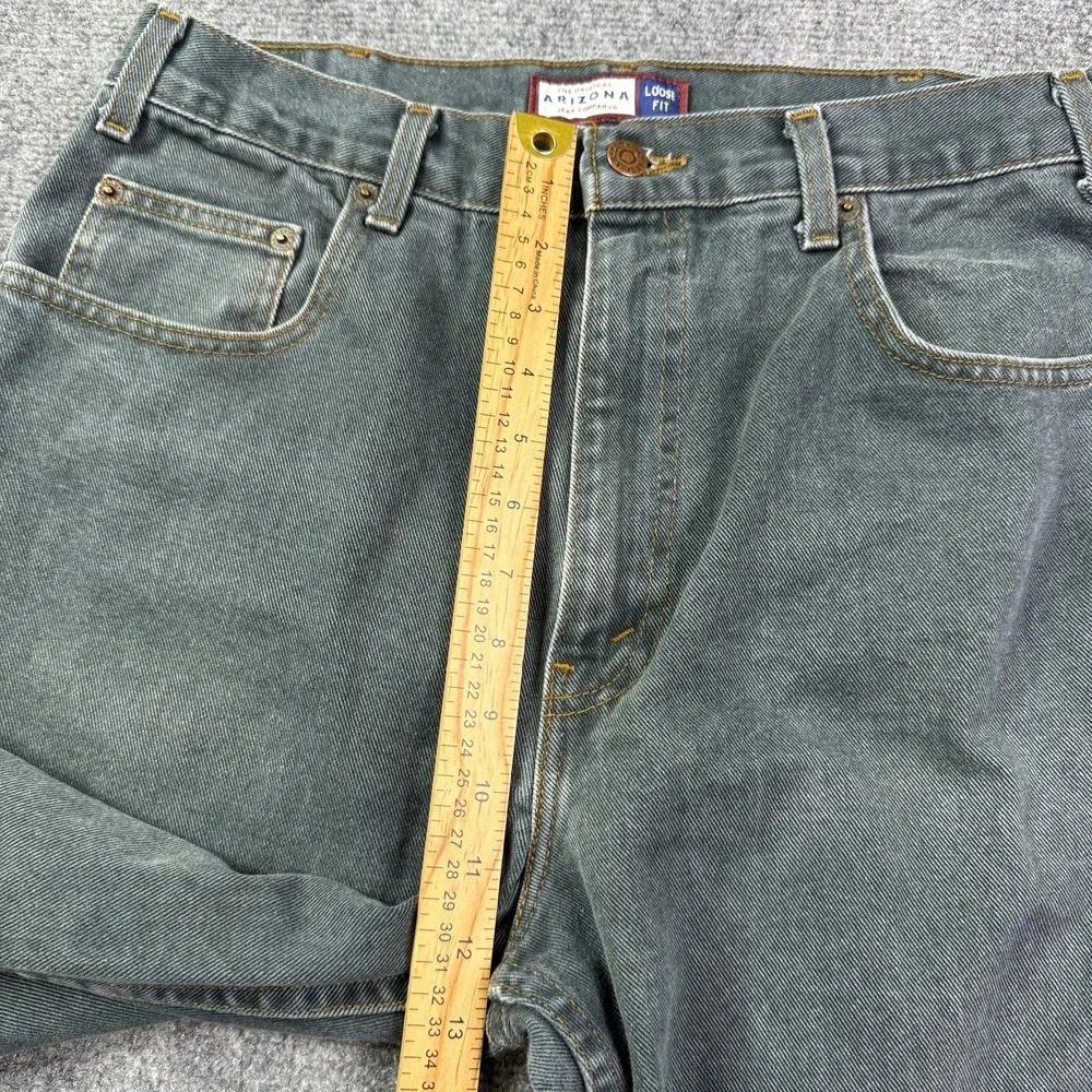 Arizona Mens Loose Fit Jeans 32x33 Green Baggy Straight Y2K Skater Vintage